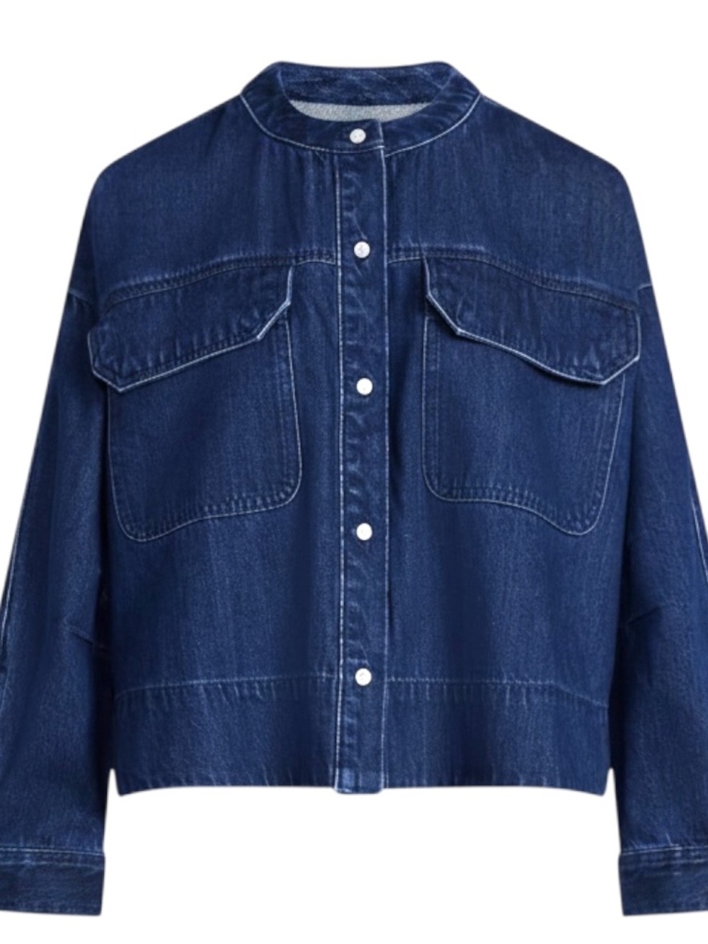 Scoop Women's and Women's Plus Cropped Oversized Button-Down Shirt/Jacket